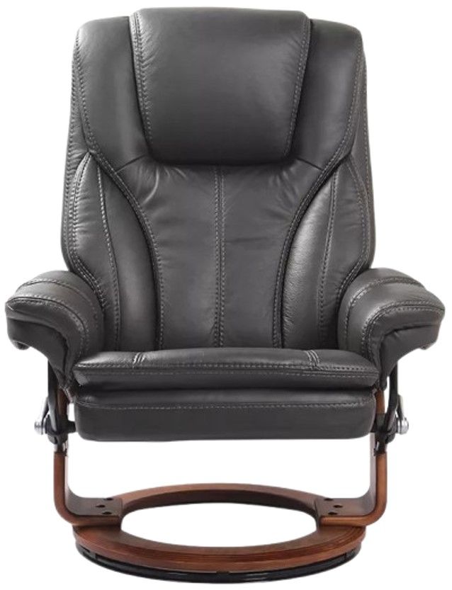 BenchMaster High Line Hana Charcoal Gray Chair and Ottoman Set-2