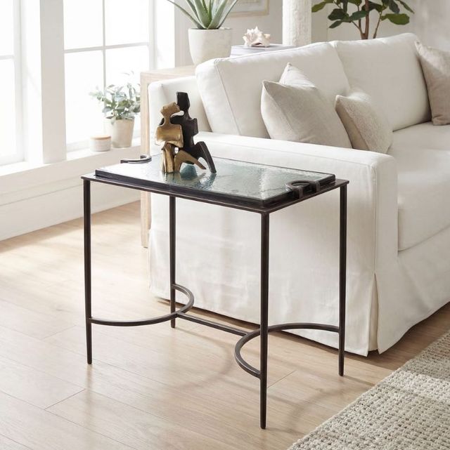Uttermost® Eisen Dark Bronze Glass Accent Table-1
