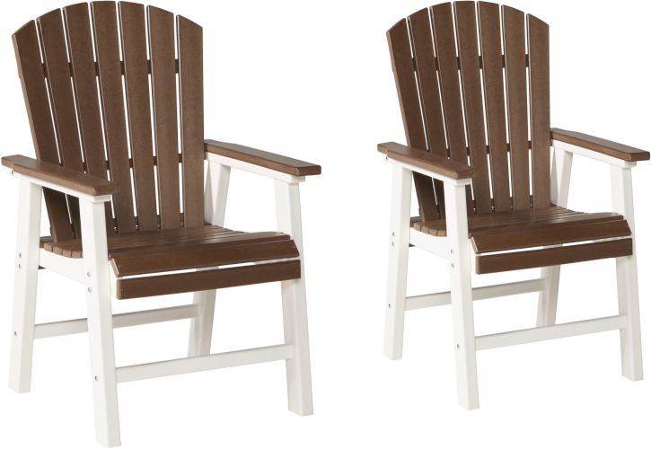 Genesis Bay Outdoor Arm Chair (set of 2) - Brown/White Genesis Bay Outdoor Arm Chair (set of 2) - Brown/White