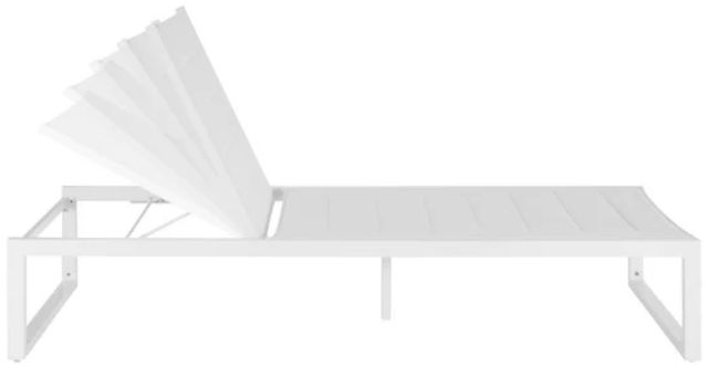 Linon Alora White Aluminum/Fabric Chaise Lounge-4