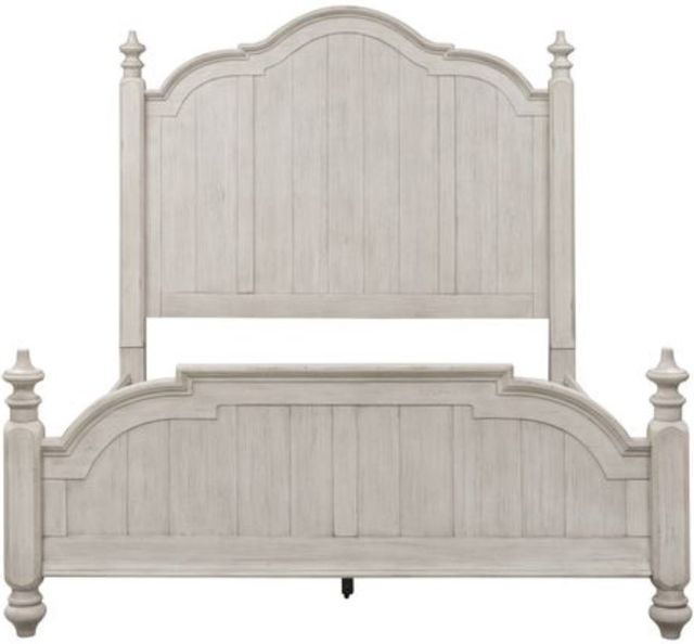 Liberty Furniture Farmhouse Reimagined 5-Piece Antique White/Chestnut King Poster Bed Set-2