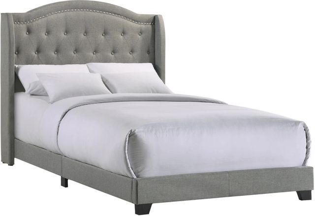 Intercon Rhyan Smoke Youth Full Upholstered Panel Bed-0