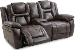 Steve Silver Co. Oportuna Coffee Dual-Power Reclining Console Loveseat