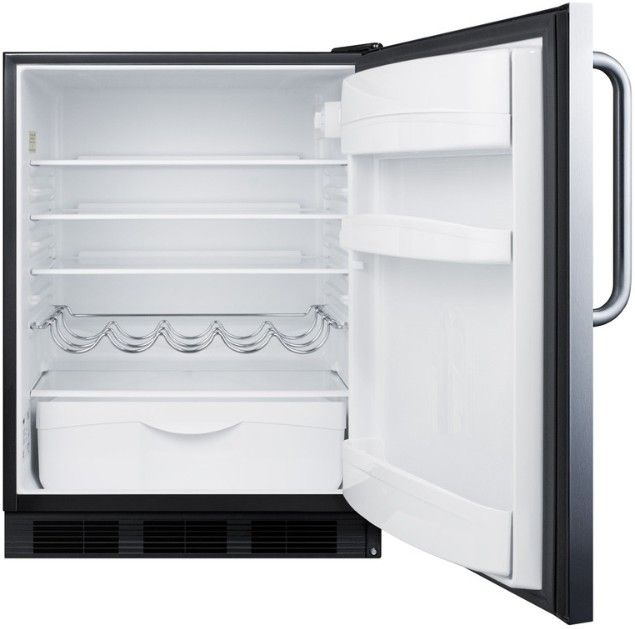 Summit® Peak24 Series 24" 5.8 Cu. Ft. Stainless Steel ADA Compliant Compact Refrigerator-1