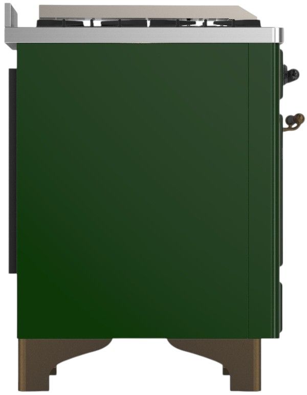 Ilve® Majestic III 40" Emerald Green Pro Style Dual Fuel Natural Gas Range with Triple Glass Door and Burnished Trim-3
