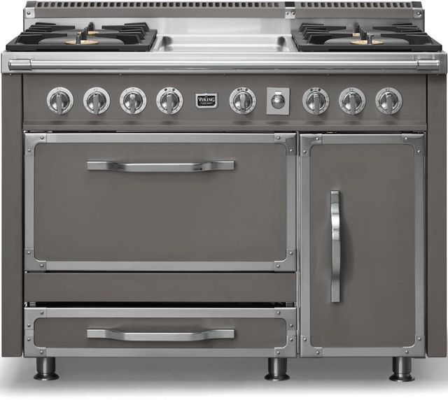 Viking® Tuscany 48" Damascus Gray Dual Fuel Pro Style Dual Fuel Range-0