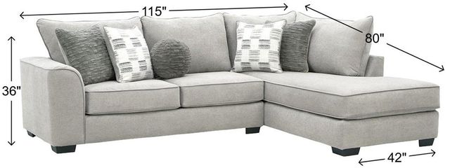 Albany Industries 2-Piece Glenrock Gray Right-Arm Facing Sectional-1