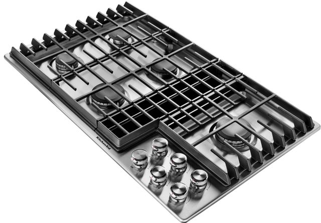 KitchenAid® 36" Stainless Steel Gas Downdraft Cooktop-1