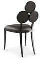 Caracole® Orion Black Dining Side Chair with Brushed Tungsten Legs-3