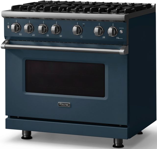 Viking® 5 Series 36" Squall Pro Style Gas (NG) Range with Polished Chrome Trim-2