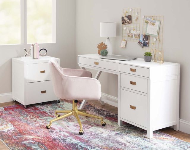 Linon Peggy White Side Storage Desk-1