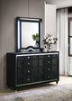 Coaster® Ravenne Black Upholstered LED Dresser and Mirror Set-1