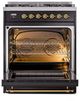 Ilve® Nostalgie II Series 30" Glossy Black Pro Style Dual Fuel Range-2