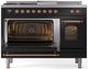 Ilve® Nostalgie II Series 48" Glossy Black Pro Style Dual Fuel Range-2