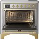 Ilve® Majestic III 36" Stainless Steel Pro Style Induction Range with Solid Door and Brass Trim-1