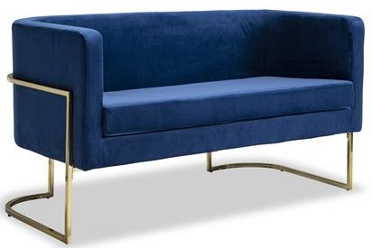 Causeuse Bello en tissu bleu/or Mazin Furniture