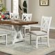 Furniture of America® Auletta Distressed White Dining Table with Dark Oak Top -0