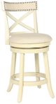 New Classic® Home Furnishings York White Swivel Counter Stool-0