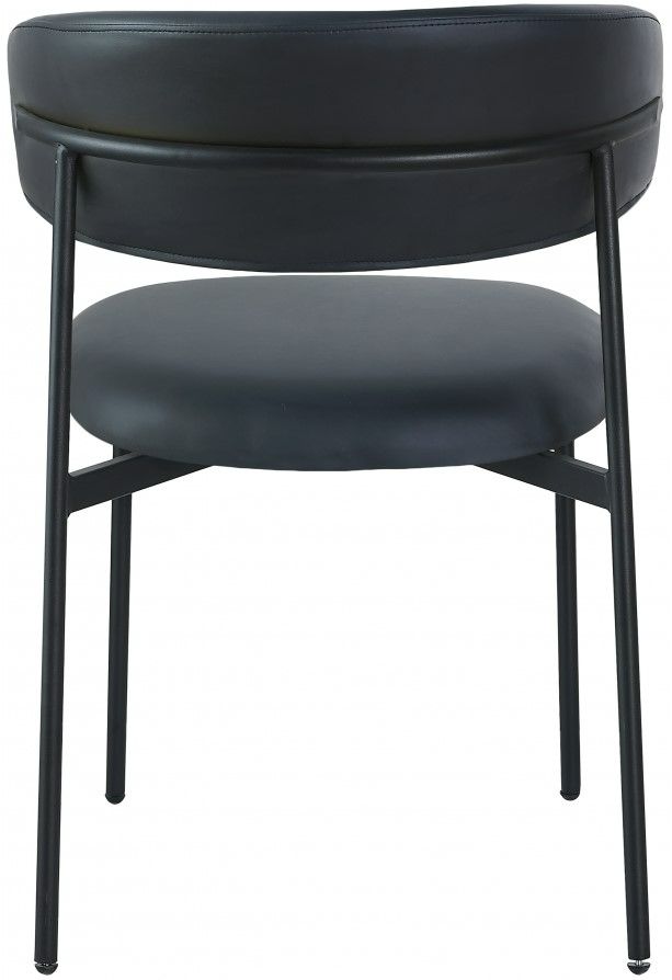 Meridian Furniture Lupita Black/Matte Black Vegan Leather Dining Chair-3