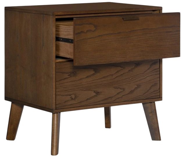 Linon Hudson Walnut 2-Drawer Nightstand-4