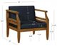 Linon Corolla 2-Piece Navy Acacia/Fabric Outdoor Club Chairs-2