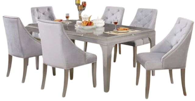 Furniture of America® Diocles 7-Piece Silver Gray Dining Set-0