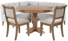 Powell® Adler Auden 4-Piece Light Gray/Natural Upholstered Nook Set