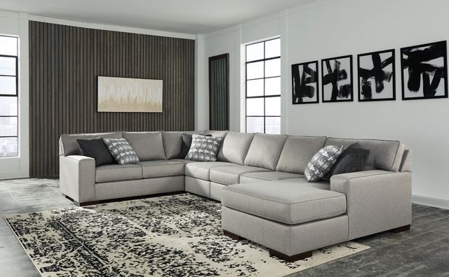 Benchcraft® Marsing Nuvella® 5-Piece Slate Right-Arm Facing Loveseat Sectional and Chaise-2