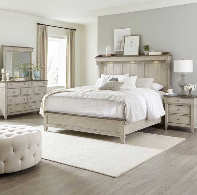 Liberty Furniture Ivy Hollow 4-Piece Dusty Taupe/Weathered Linen California King Mantle Bedroom Set-1