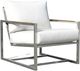 Enclover Acacia Stainless Steel/White Club Chair-0