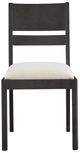 Bassett® Furniture Origins Spence Carbon Dining Chair with Thrillist Linen Upholstered Seat-1