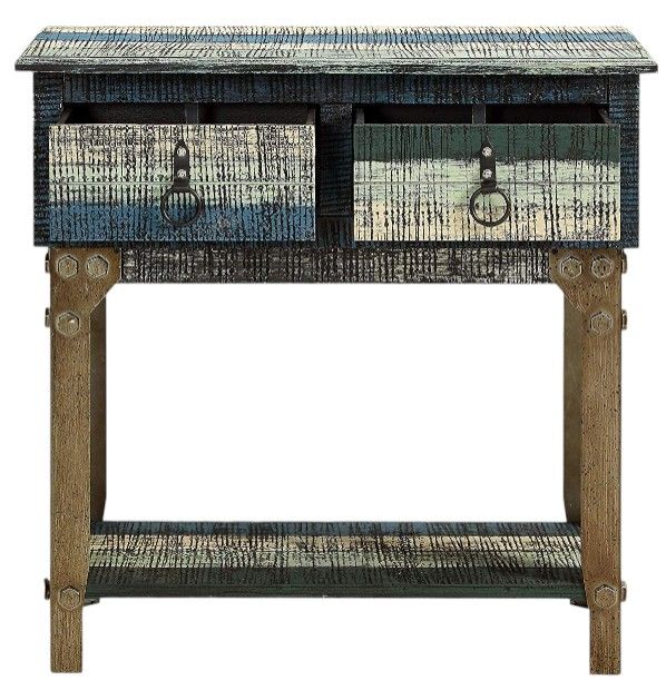 Powell® Calypso Blue/Green Hall Console Table-1