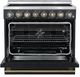 FORNO® Paolo Series Alta Qualita 36" Black and Antique Brass Pro Style Electric Range -1