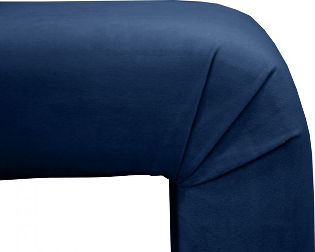 Meridian Furniture Minimalist Navy Velvet Bench-3