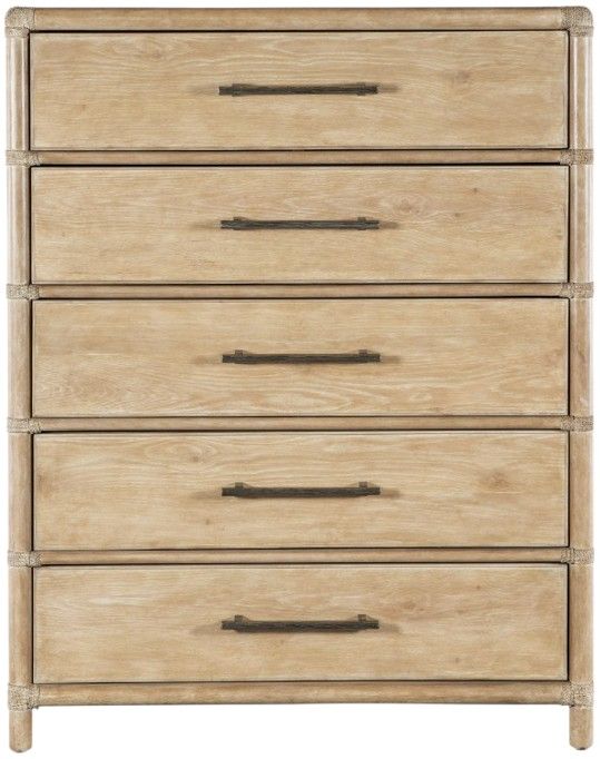 Hooker® Furniture Retreat Pole Rattan Dune 5-Drawer Chest-2