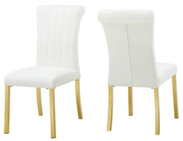 Furniture of America® Holstebro 2-Piece Gold/White Side Chair-0