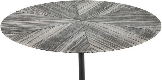 Moe's Home Collection Nyles Grey Marble Round Dining Table with Black Iron Base-1