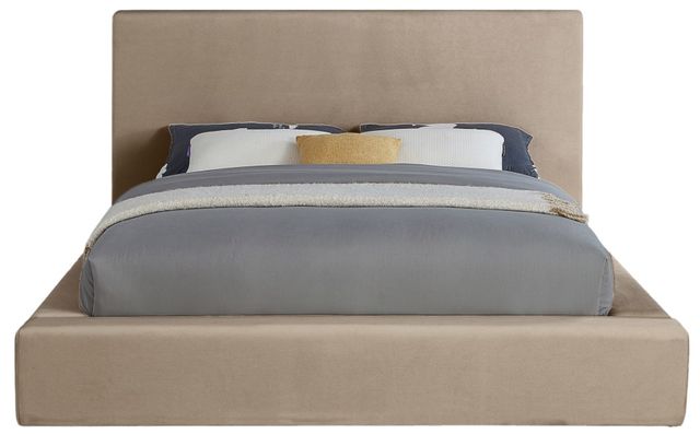 Meridian Furniture Dorian Taupe Queen Upholstered Panel Bed-1