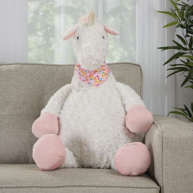Nourison Home™ Mina Victory Plush Lines Ivory 22''x26'' Unicorn Animal Stuffed Toy -1