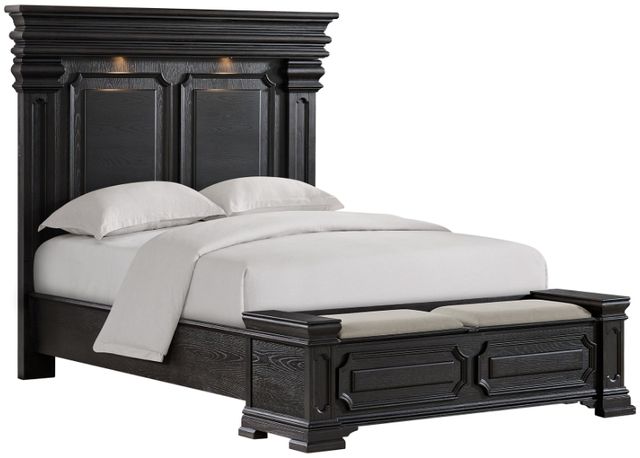Elements International Kings Court Black Queen Storage Bed-0
