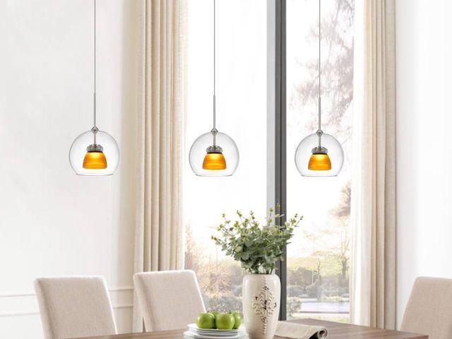 Cal® Lighting & Accessories Frosted Yellow Mini Pendant-1