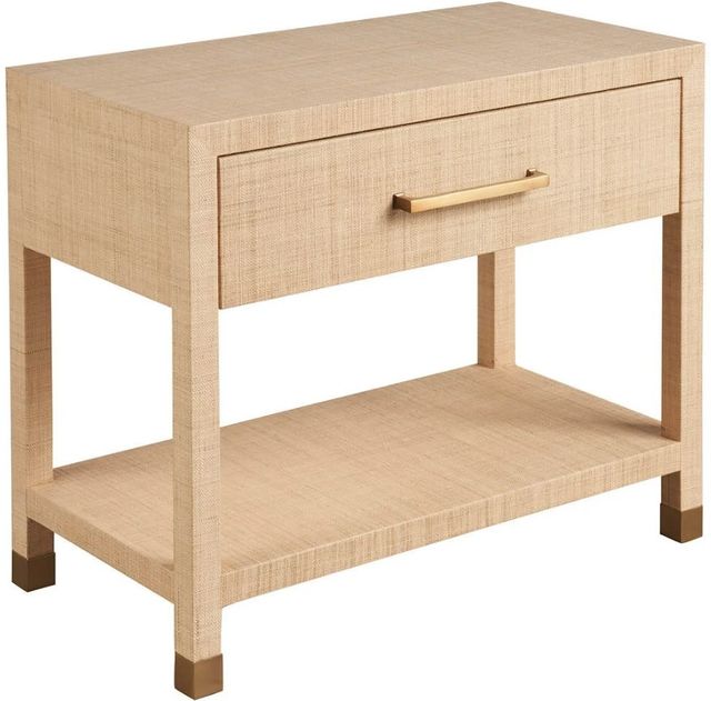 Universal Explore Home™ New Modern Leah Gold/Raffia Nightstand-0