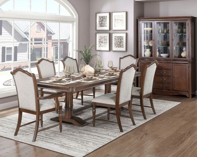 Homelegance® Rexford Cherry/Gray Arm Chair-1