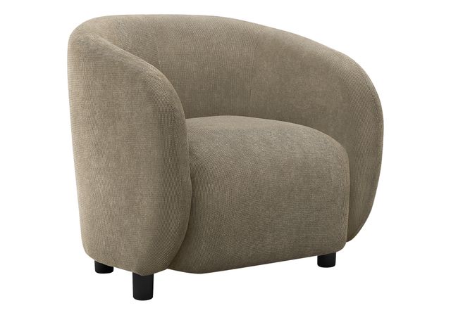 Monarch Specialties Inc. Light Brown 30" Rounded Barrel-Back Accent Chair with Black Legs-0