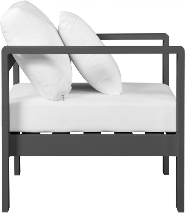 Meridian Furniture Nizuc White Waterproof Fabric Outdoor Patio Aluminum Arm Chair-2