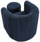 Homelegance® Delaney 2-Piece Blue Swivel Accent Chair with Ottoman Set-4