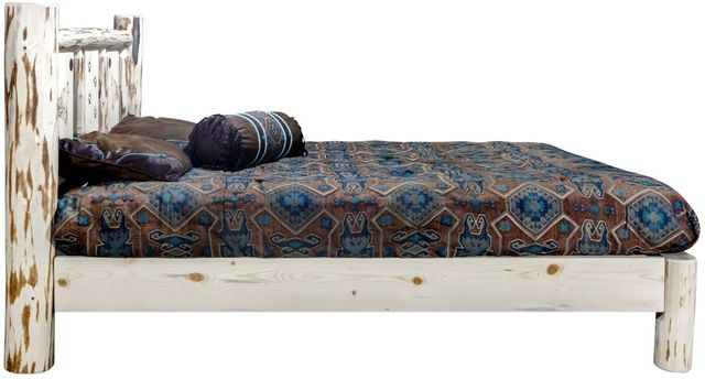 Montana Woodworks® Montana Collection Ready to Finish King Platform Bed with Laser Engraved Wolf Design-2