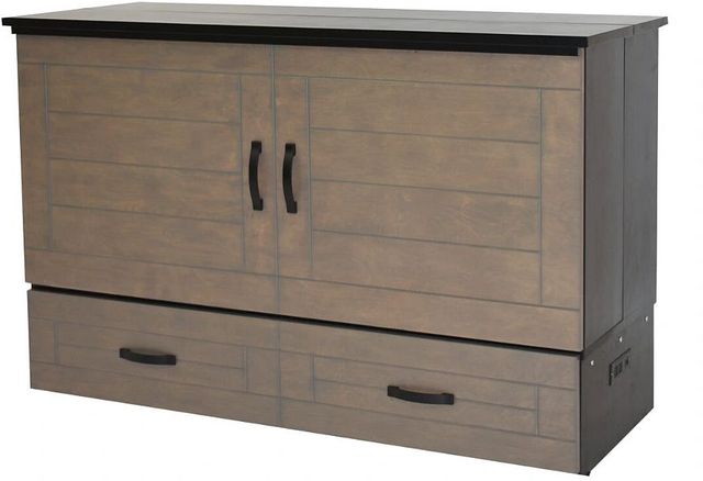 CabinetBed Inc.™ Elite Metro Black/Pebble Grey Folding Queen Bed-1