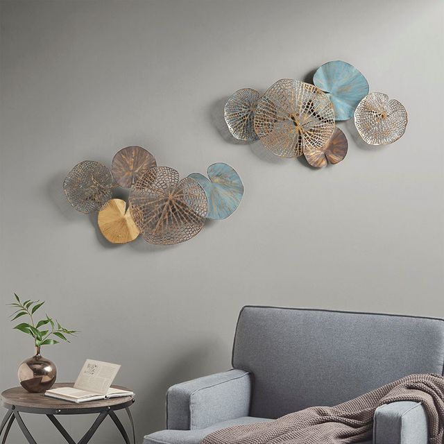 Olliix by Madison Park Lenzie 2 Multicolor Wall Decoration Set-3