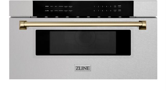 ZLINE Autograph Edition 1.2 Cu. Ft. Black Stainless Steel Microwave Drawer -0